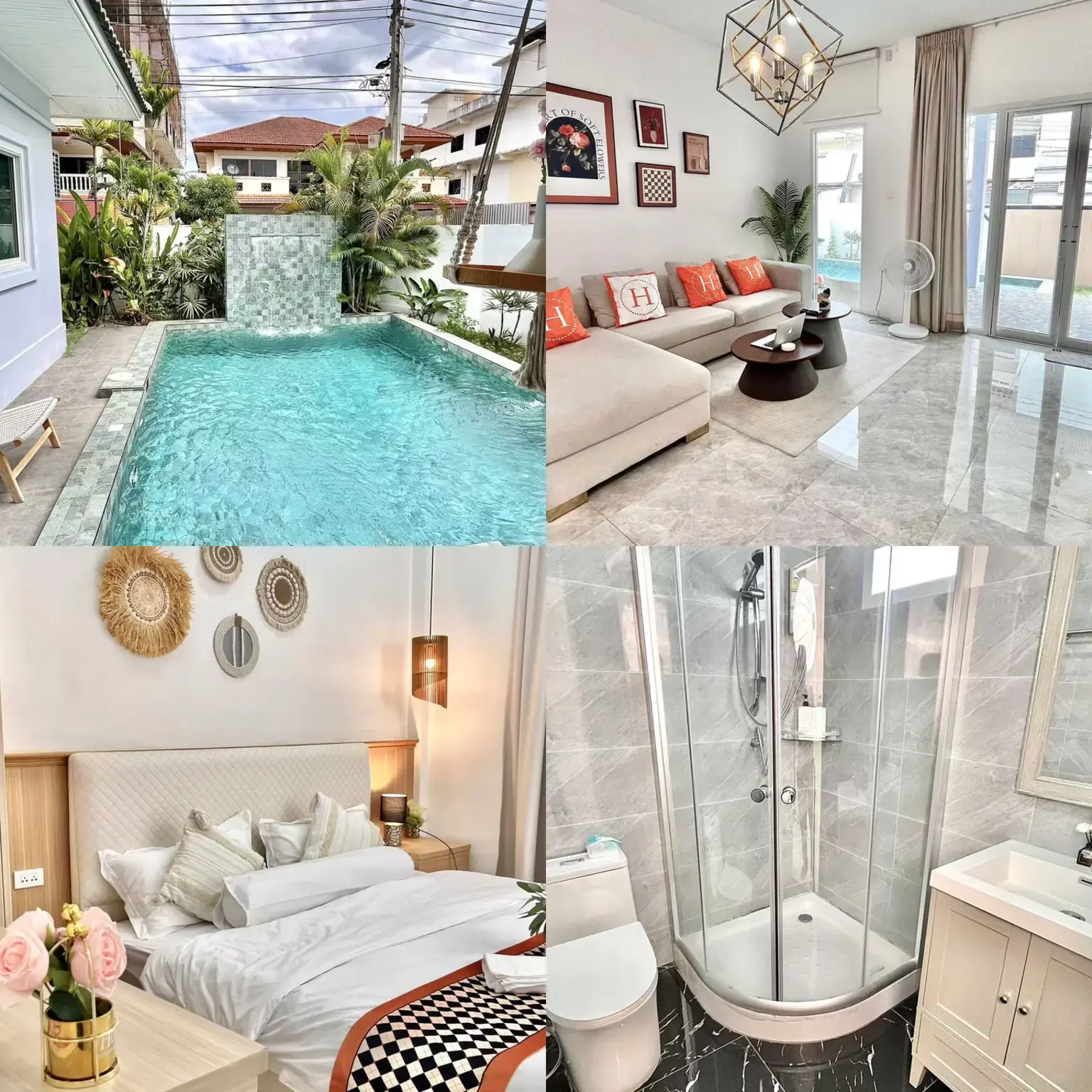 ภาพประกอบสระว่ายน้ำ ห้องนั่งเล่น และห้องพักของ H3 Zhongtian Beach Pattaya – ชูจู พูล รีสอร์ท แอนด์ วิลล่า
