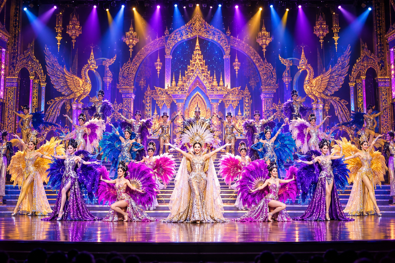 ภาพสร้างใหม่บรรยากาศเวทีคาบาเร่ต์แสงสีในพัทยา