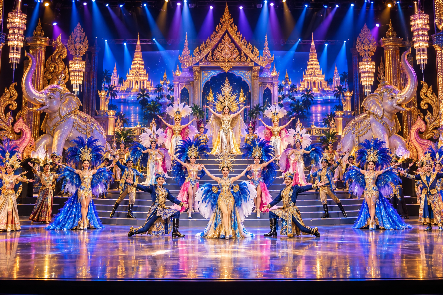 ภาพสร้างใหม่บรรยากาศเวทีคาบาเร่ต์ Colosseum Show ในพัทยา